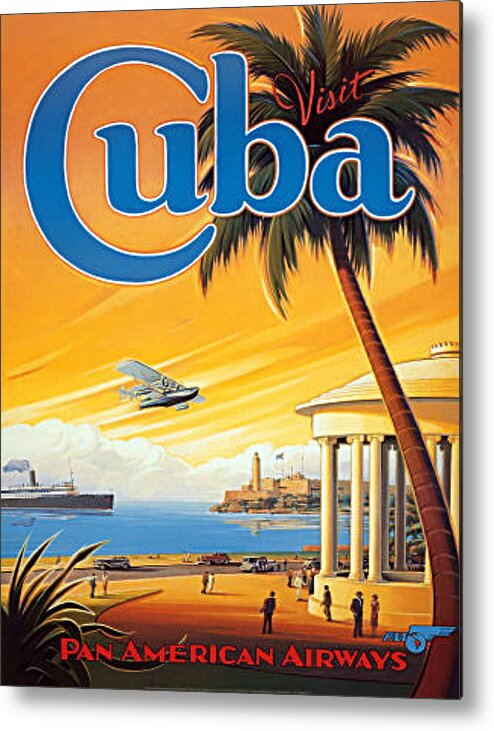 Travel Metal Print featuring the digital art Pan Am Cuba by John Madison