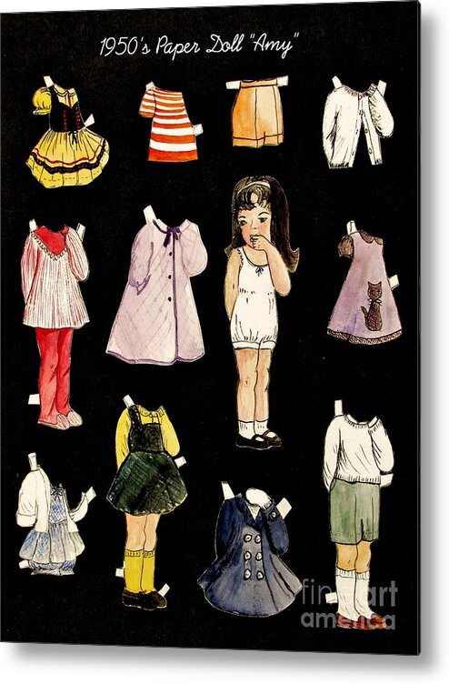 Paper Doll Metal Print featuring the painting Paper Doll Amy by Marilyn Smith