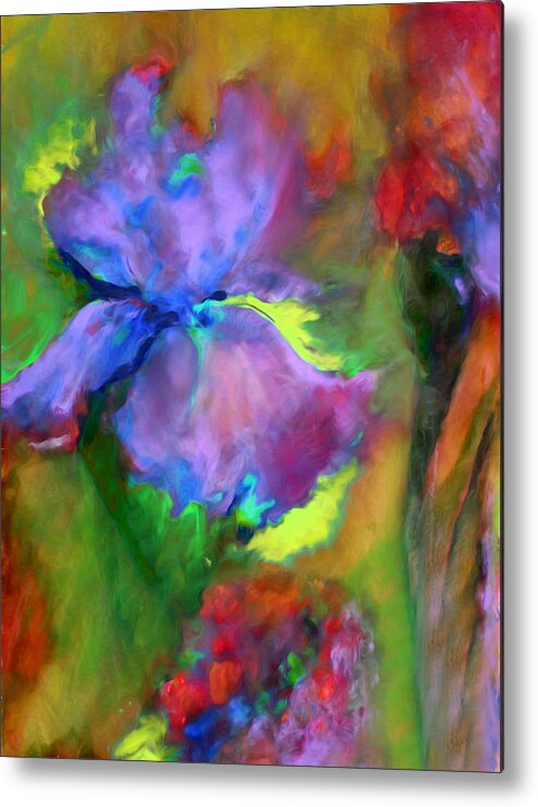 Abstract Metal Print featuring the painting Passionate Garden - Abstract by Georgiana Romanovna