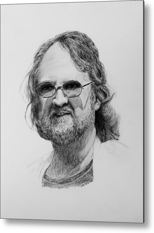 Portrait Metal Print featuring the drawing Paul Rebmann by Daniel Reed