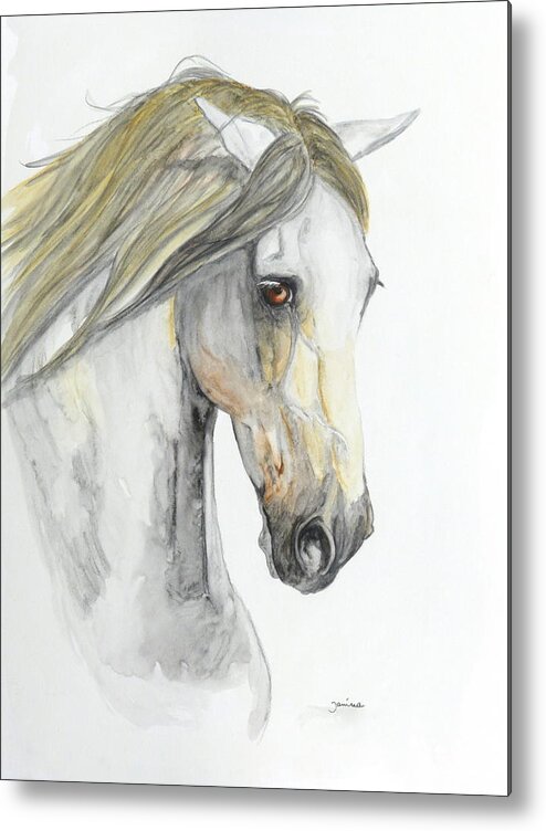 Horse Original Painting Metal Print featuring the painting Pensador by Janina Suuronen