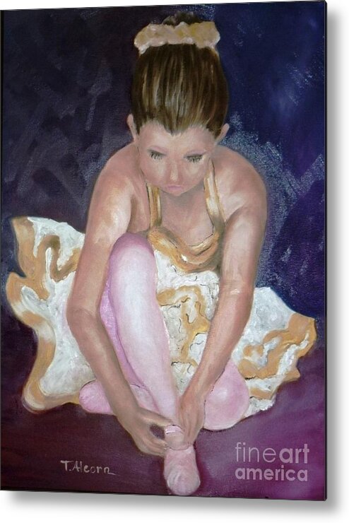 Ballerina Metal Print featuring the painting Petite Danseuse - original SOLD by Therese Alcorn