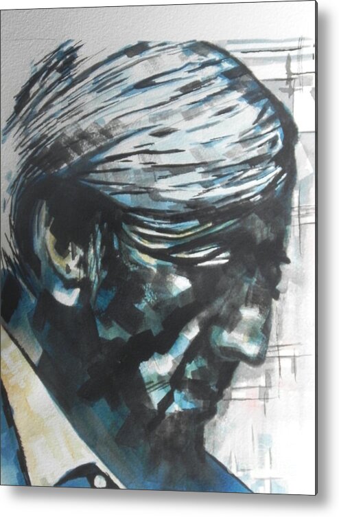 Watercolors Metal Print featuring the painting Philospher Jiddu Krishnamurti by Chrisann Ellis