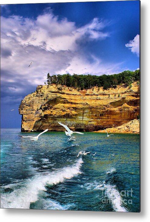 Rocks Metal Print featuring the photograph Pictured Rocks by Nick Zelinsky Jr