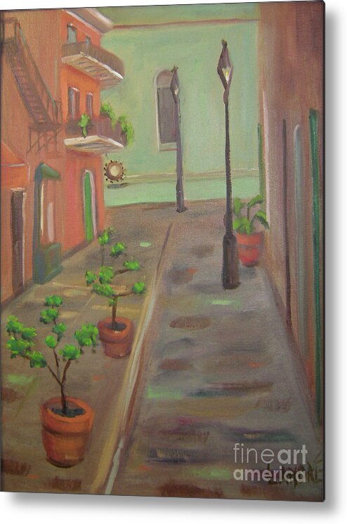 New Orleans Metal Print featuring the painting PIrates Alley by Lilibeth Andre