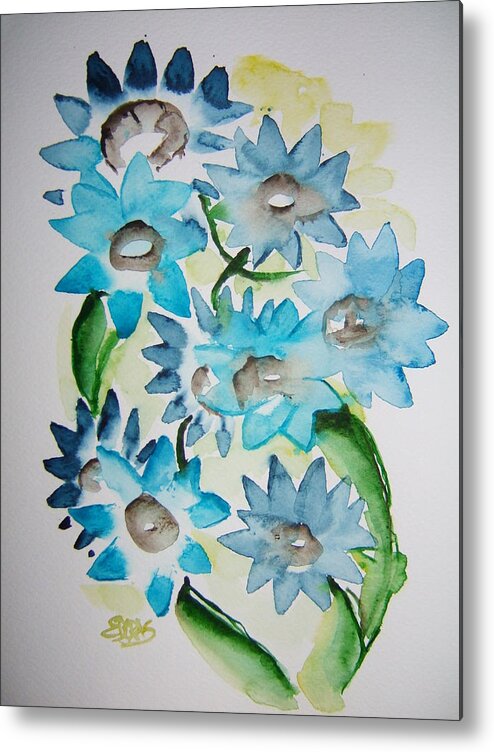 Flower Metal Print featuring the painting Pointy Petals by Elaine Duras