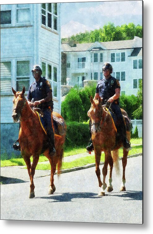 Police Metal Print featuring the photograph Police - Two Mounted Police by Susan Savad