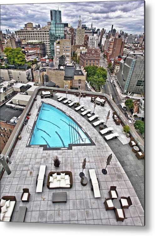  Metal Print featuring the photograph Pool with a View by Steve Sahm
