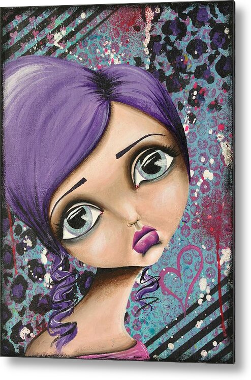 Kawaii Metal Print featuring the painting Portrait of Robin by Lizzy Love of Oddball Art Co