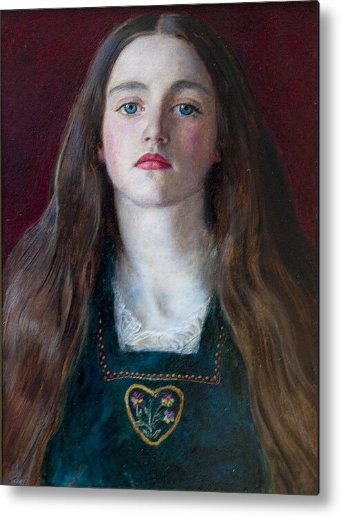 John Everett Millais Metal Print featuring the painting Portrait of Sophie Gray 1857 by Celestial Images