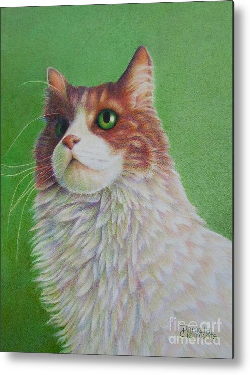 Cat Metal Print featuring the painting Pretty Penny by Pamela Clements
