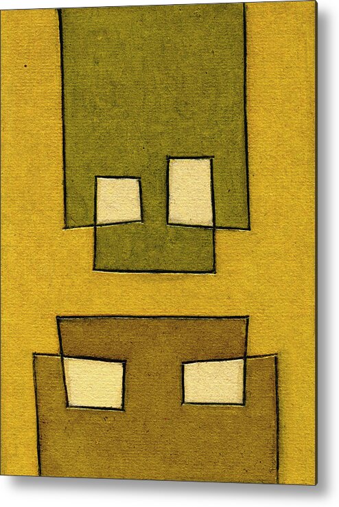 Abstract Metal Print featuring the painting Protoglifo #2 by Pepetto Gallery