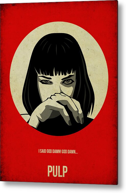 Pulp Fiction Metal Print featuring the painting Pulp Fiction Poster by Naxart Studio