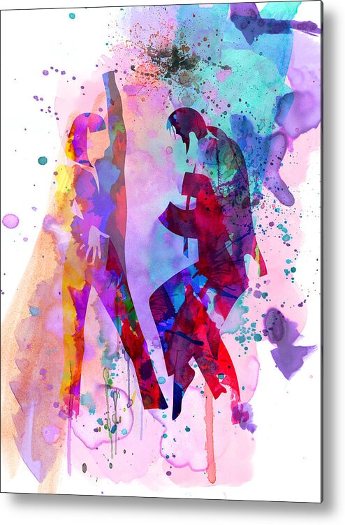Pulp Fiction Metal Print featuring the painting Pulp Watercolor by Naxart Studio
