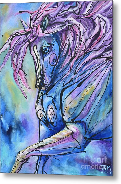 Horse Metal Print featuring the painting Purdy by Jonelle T McCoy
