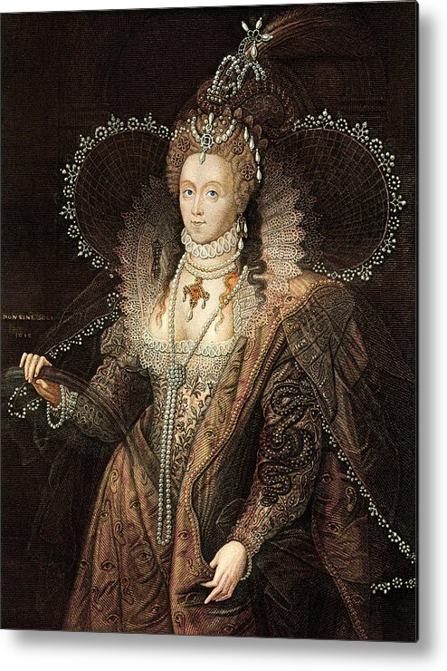 Crown Metal Print featuring the drawing Queen Elizabeth I by Duncan1890