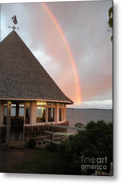 Sir William Van Horne Metal Print featuring the photograph Rainbow at the Bath House Minister Island NB by Art MacKay
