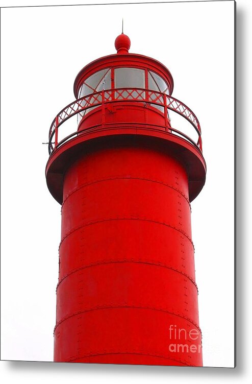 Lighthouse Metal Print featuring the photograph Really Red Lighthouse by Ann Horn