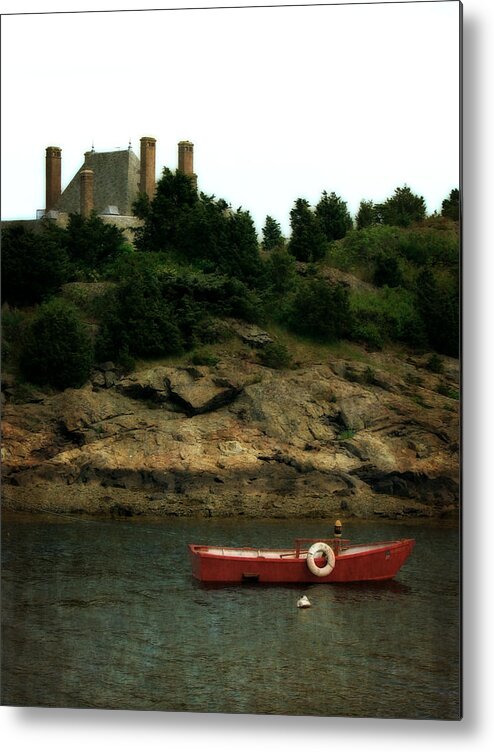 Life Saver Metal Print featuring the photograph Red Boat in Newport by Michelle Calkins