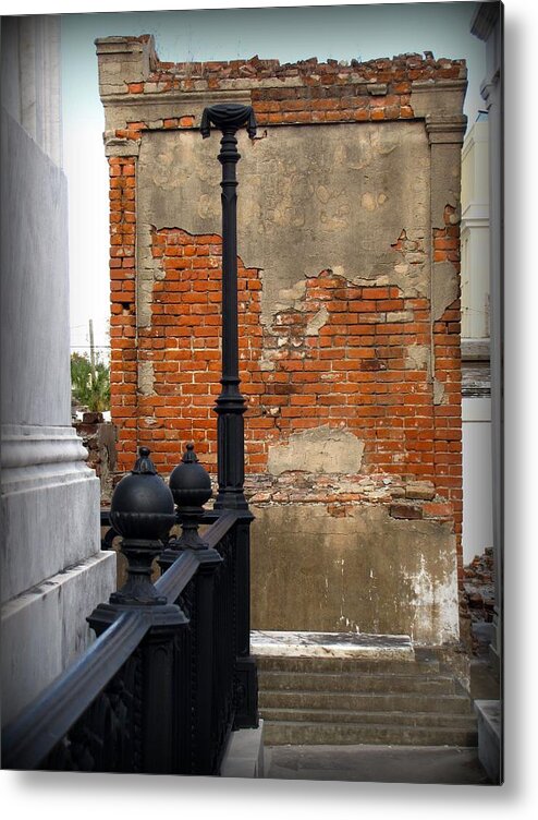 St. Louis Cemetery No. 1 Metal Print featuring the photograph Red Bricks by Beth Vincent