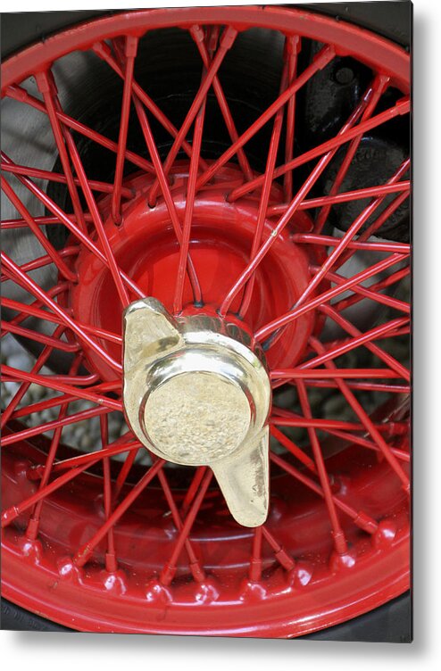 Tire Metal Print featuring the photograph Red Spokes by Bob Slitzan