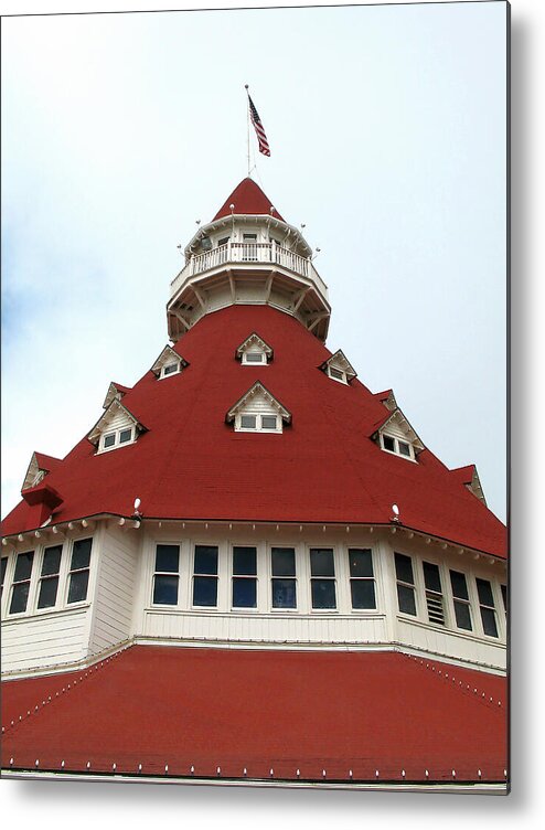 Turret Metal Print featuring the photograph Red Turret - Hotel del Coronado by Connie Fox