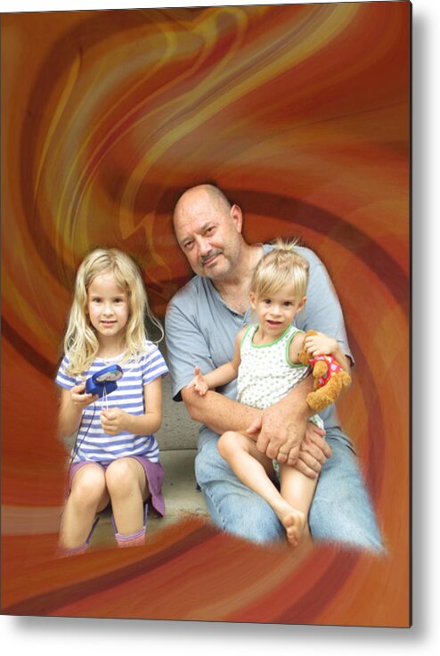 Mixed Media Metal Print featuring the photograph Relaxing with the grandchildren by Kevin Caudill