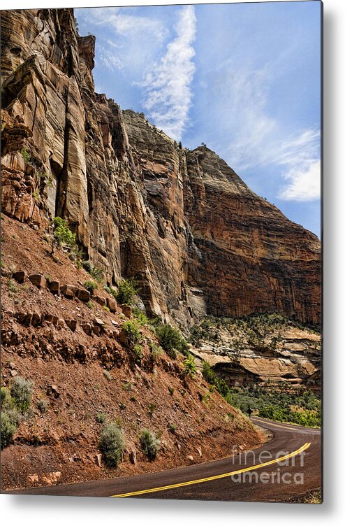 Zion Metal Print featuring the photograph Road through Zion by Brenda Kean