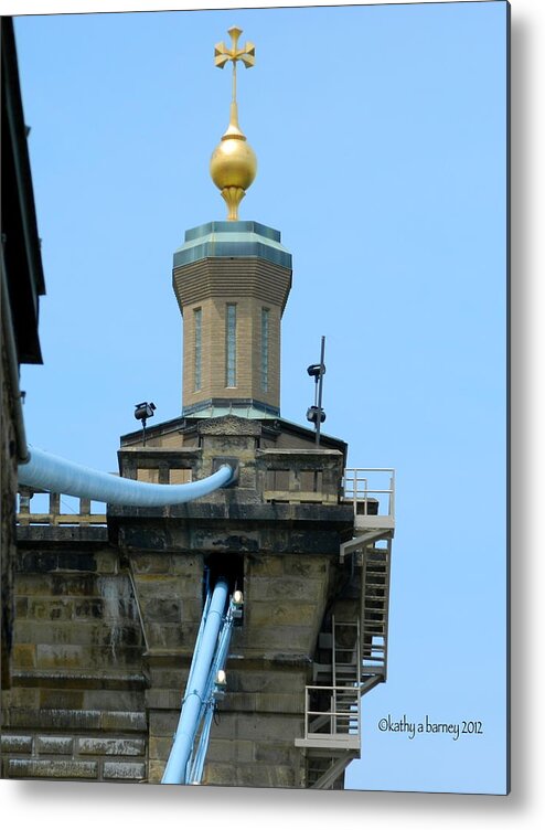 Bridges Metal Print featuring the photograph Roebling Bridge from Kentucky by Kathy Barney