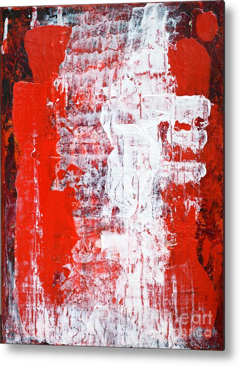 Abstract Painting Paintings Metal Print featuring the painting Sacrifice by Belinda Capol