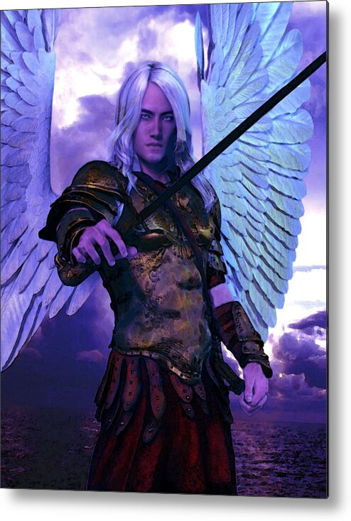Archangel Metal Print featuring the painting Saint Michael The Archangel/2 by Suzanne Silvir