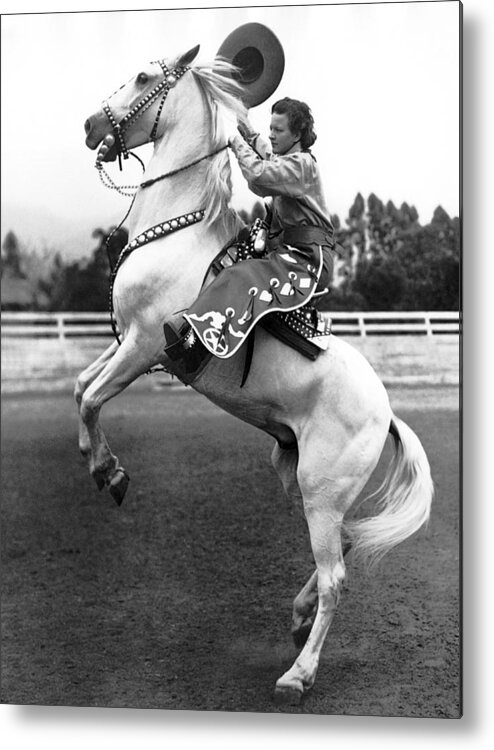 1930's Metal Print featuring the photograph Salinas Rodeo Cowgirl by Underwood Archives