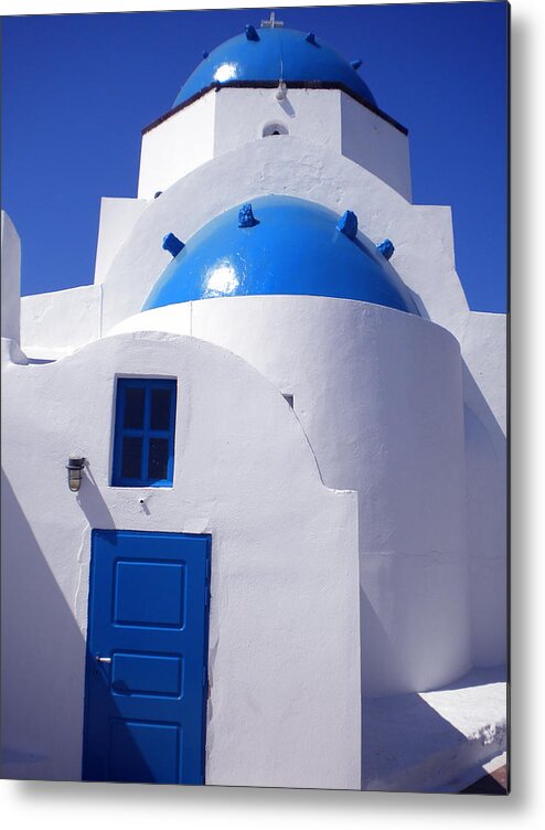 Colette Metal Print featuring the photograph Santorini Church by Colette V Hera Guggenheim