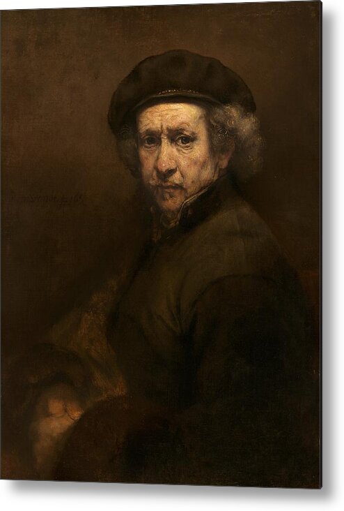 Rembrandt Metal Print featuring the painting Self Portrait by Rembrandt