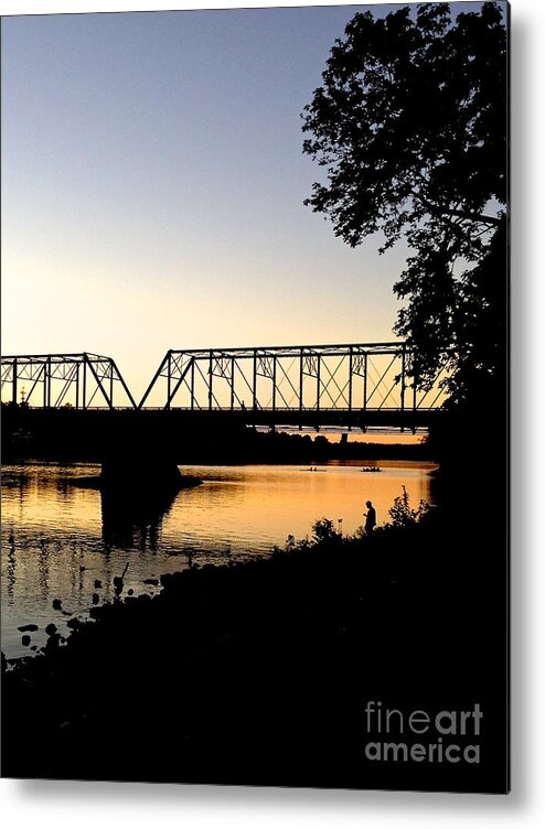 Boats Metal Print featuring the photograph September Sunset on the River by Christopher Plummer
