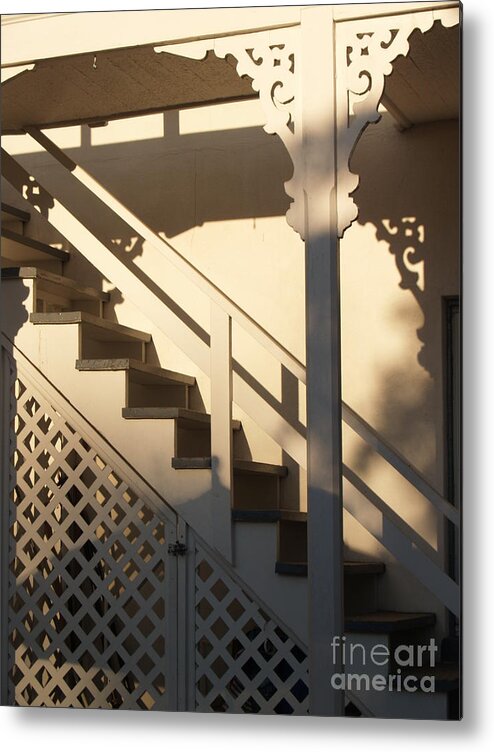 Stairs Metal Print featuring the photograph Shadowy Lambertville Stairwell by Anna Lisa Yoder