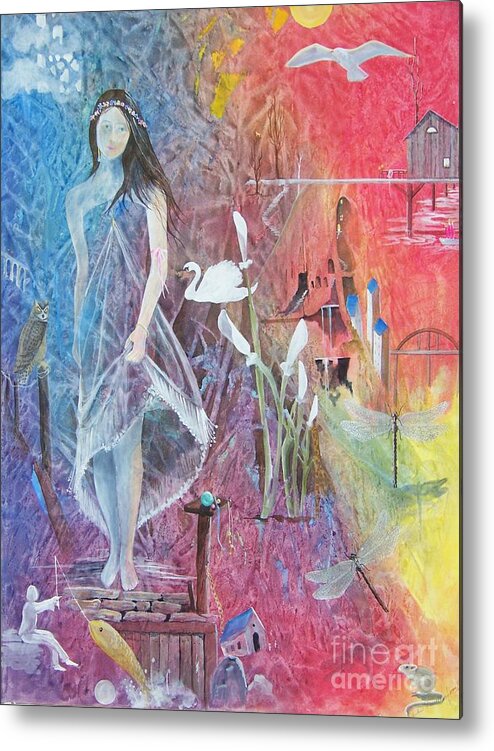 Girl Metal Print featuring the painting Sian Nia by Jackie Mueller-Jones