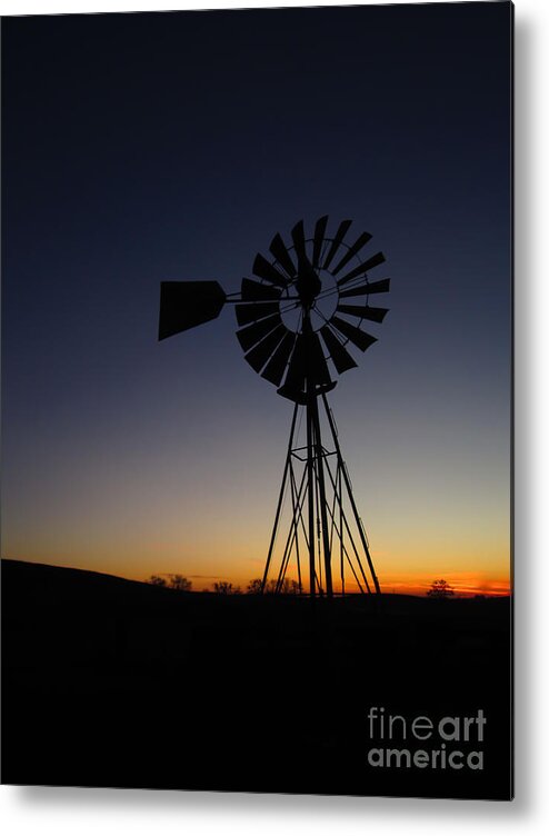 Windmill Metal Print featuring the photograph Silhouetted Aermotor by Dan Julien