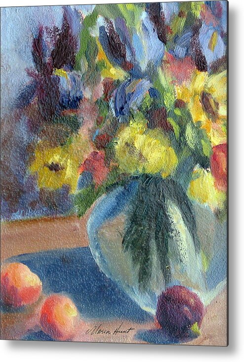 Flowers Metal Print featuring the painting Simple Pleasures by Maria Hunt