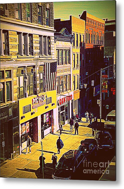 Street Scene Metal Print featuring the photograph Six O'Clock on the Street by Miriam Danar