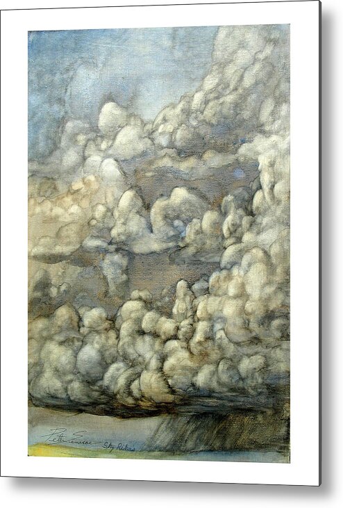 Landscape Metal Print featuring the painting Sky Riders by Peter Senesac