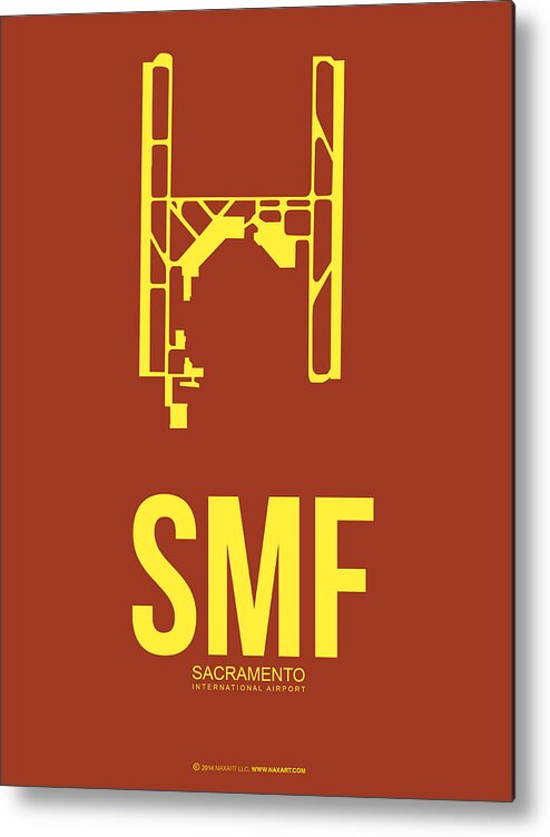 Sacramento Metal Print featuring the digital art SMF Sacramento Airport Poster 1 by Naxart Studio