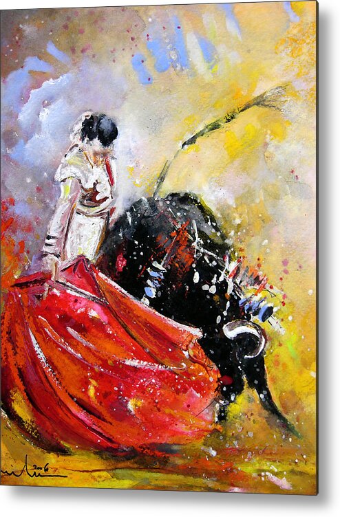 Bullfight Metal Print featuring the painting Softly and Gently by Miki De Goodaboom