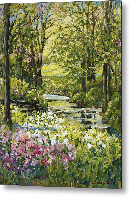 Spring Metal Print featuring the painting Spring Creek Rockford IL by Ingrid Dohm