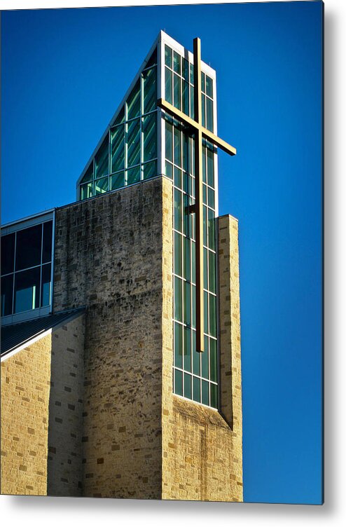 Architecture Metal Print featuring the photograph St. John Vianney Church by David and Carol Kelly