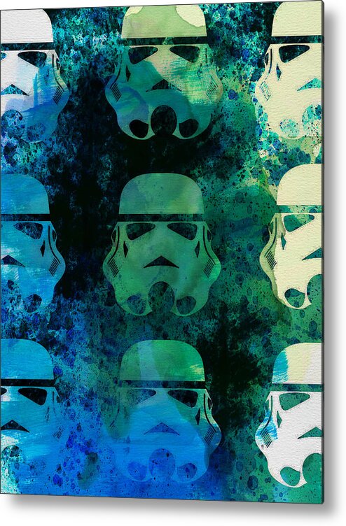 Star Metal Print featuring the painting Star Warriors Watercolor 1 by Naxart Studio