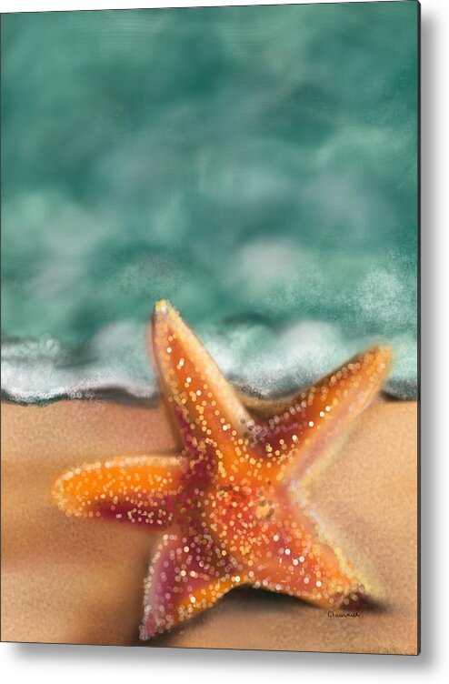 Starfish Metal Print featuring the digital art Starfish by Christine Fournier