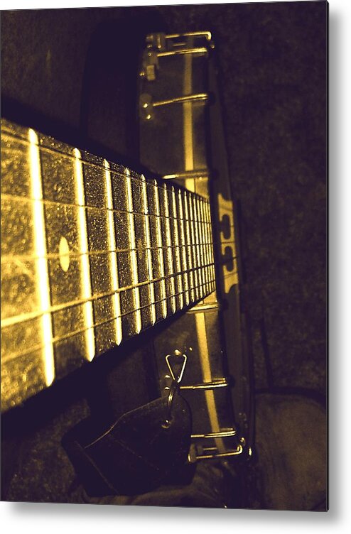 Banjo Metal Print featuring the photograph Staring down the Frets by Jeff Mantz Rhodes
