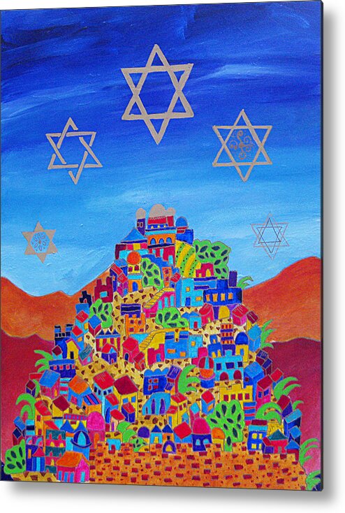 Jerusalem Metal Print featuring the painting Stars Above Jerusalem by Dawnstarstudios 