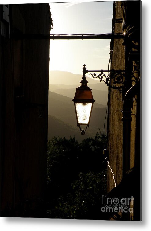 Lamp Metal Print featuring the photograph Street Lamp at Sunset by Lainie Wrightson